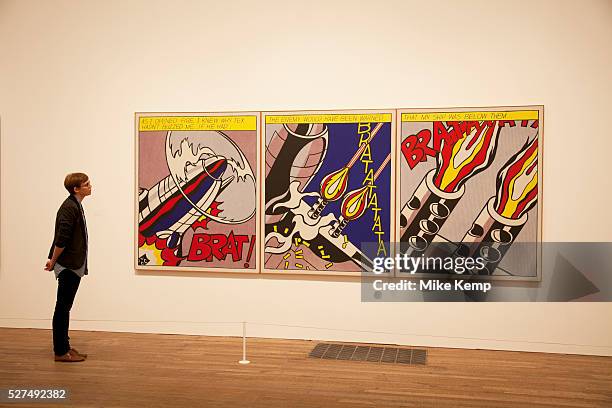 London, UK. Monday 18th February 2013. Lichtenstein: A Retrospective at Tate Modern brings together 125 of artist Roy Lichtenstein's most definitive...