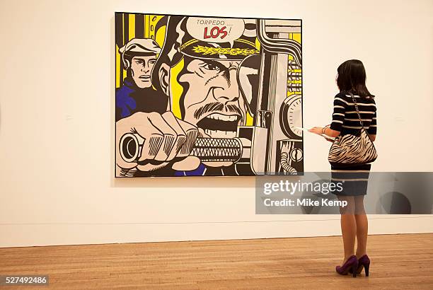 London, UK. Monday 18th February 2013. Lichtenstein: A Retrospective at Tate Modern brings together 125 of artist Roy Lichtenstein's most definitive...