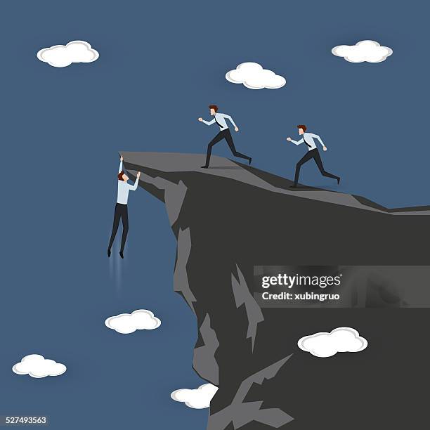 hand to help - mountain climber help stock illustrations