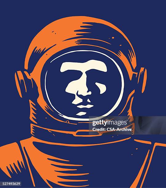 astronaut - portraits of people blue background stock illustrations