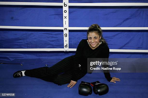 Susi Kentikian, the seventeen year old women's bantamweight boxer, poses on May 2, 2005 in Hamburg, Germany.