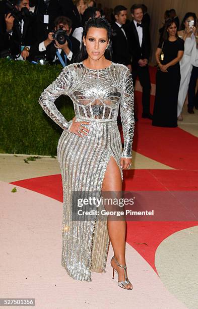 Kim Kardashian attends the 'Manus x Machina: Fashion in an Age of Technology' Costume Institute Gala at the Metropolitan Museum of Art on May 2, 2016...