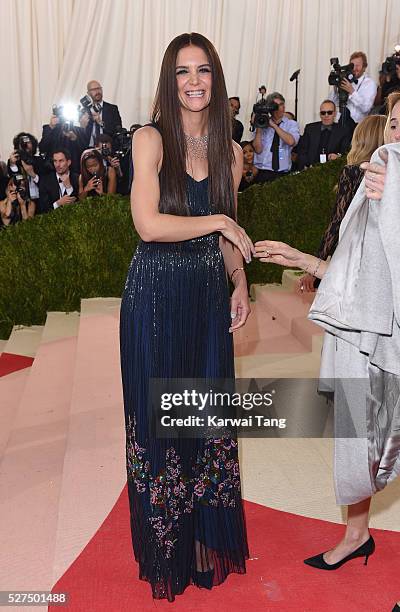 Katie Holmes arrives for the "Manus x Machina: Fashion In An Age Of Technology" Costume Institute Gala at Metropolitan Museum of Art on May 2, 2016...