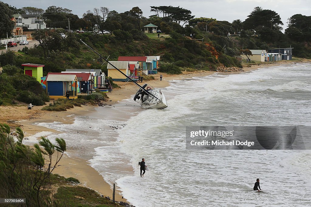 High Winds Hit Melbourne As Cold Front Moves Through Victoria