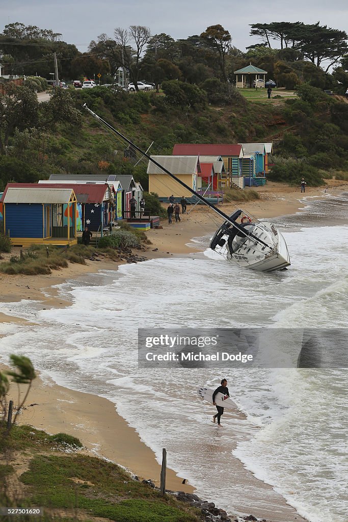 High Winds Hit Melbourne As Cold Front Moves Through Victoria