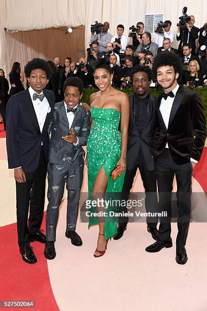 Skylan Brooks, Tremaine Brown Jr, Herizen F. Guardiola, Shameik Moore and Justice Smith attend the "Manus x Machina: Fashion In An Age Of Technology"...