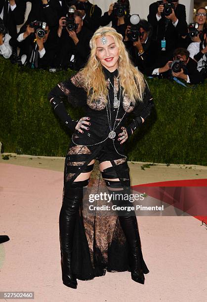 Madonna attends the 'Manus x Machina: Fashion in an Age of Technology' Costume Institute Gala at the Metropolitan Museum of Art on May 2, 2016 in New...