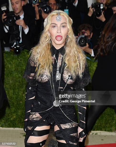 Madonna attends the 'Manus x Machina: Fashion in an Age of Technology' Costume Institute Gala at the Metropolitan Museum of Art on May 2, 2016 in New...