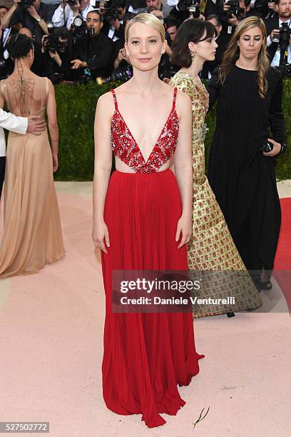 Actress Mia Wasikowska attends the "Manus x Machina: Fashion In An Age Of Technology" Costume Institute Gala at Metropolitan Museum of Art on May 2,...