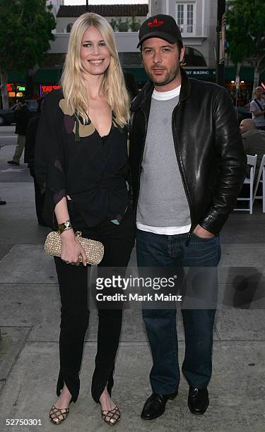 Model Claudia Schiffer and Director Matthew Vaughn attends the "Premiere of Sony Classics Layer Cake" at the Egyptian Theatre on May 2, 2005 in Los...