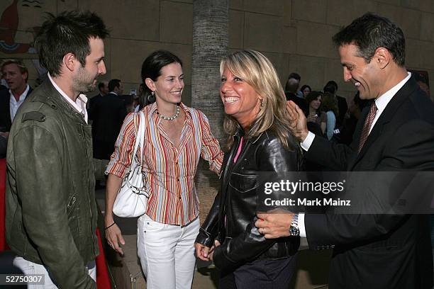 Actors David Arquette and wife Courteney Cox-Arquette and unidentified guests attend the pre-reception for the "Premiere of Sony Classics Layer Cake"...