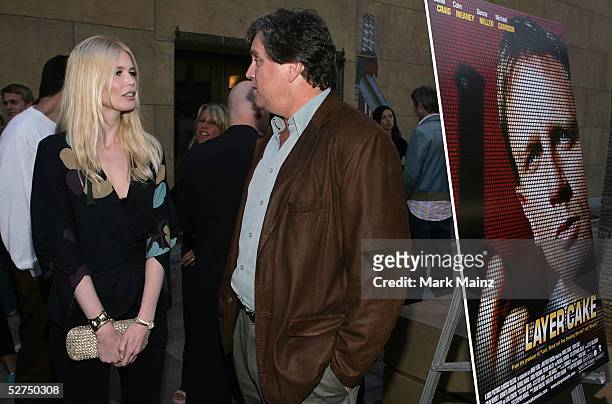 Model Claudia Schiffer and Co-President of Sony Pictures Classics Tom Bernard attend the pre-reception for the "Premiere of Sony Classics Layer Cake"...