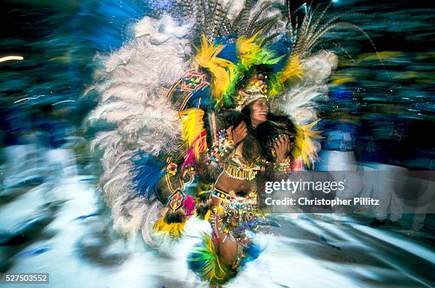 Brazil -Parintins - The Boi Bumba carnival and the "Cunha Poranga", the Carnival queen dances to an infectious rhythm to the celebrate the three day...