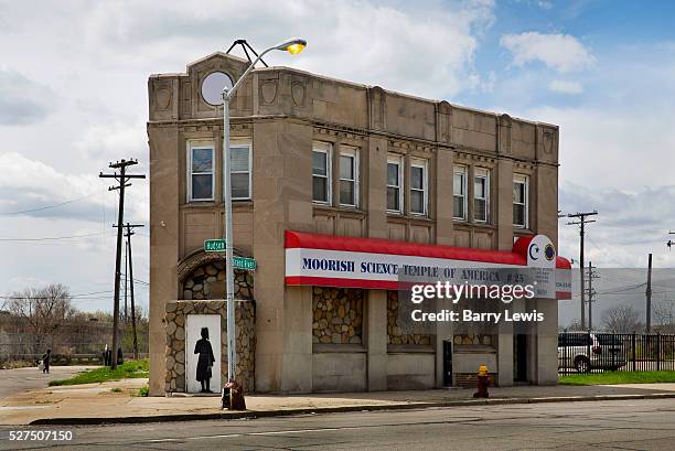 Moorish science temple on Grand River Boulevard, Detroit. Known as the world's traditional automotive center, "Detroit" is a metonym for the American...