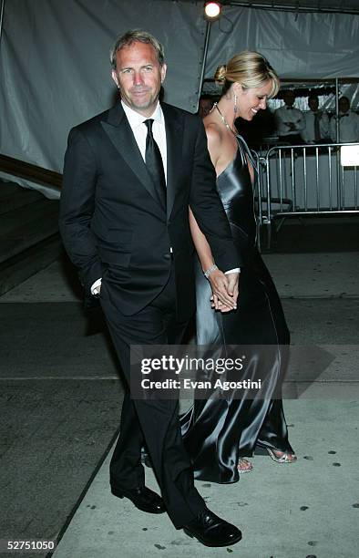 Actor Kevin Costner and wife Christine Baumgartner attend the MET Costume Institute Gala Celebrating Chanel at the Metropolitan Museum of Art May 2,...