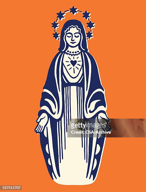 stockillustraties, clipart, cartoons en iconen met virgin mary - virgin mary