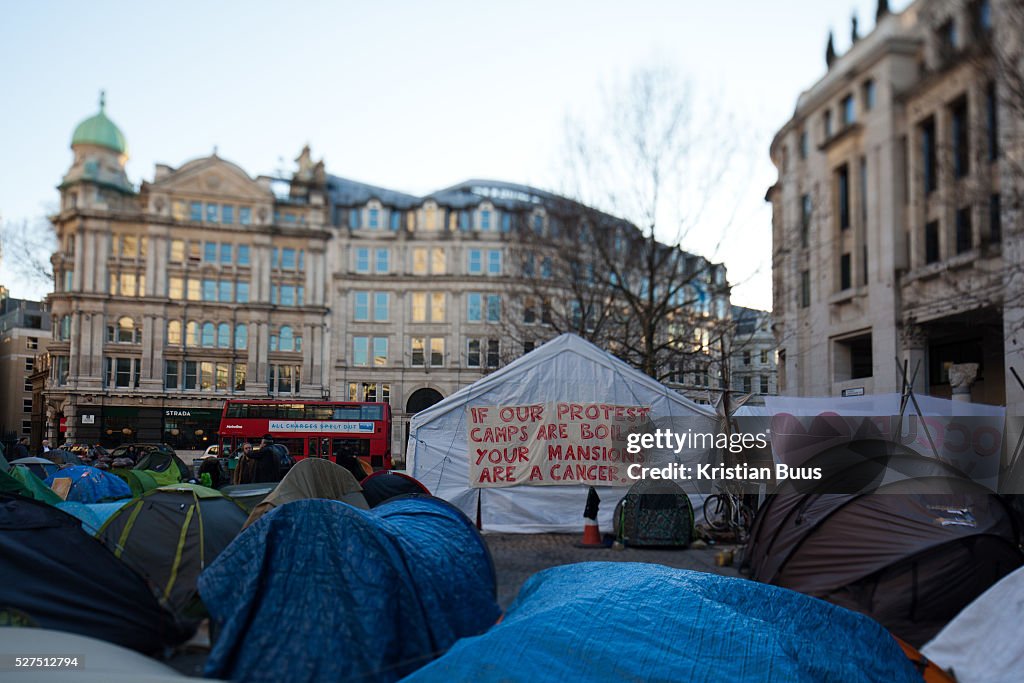 UK - London - Tent City University tent at Occupy London Stock Exchange outside St Paul's Cathedral