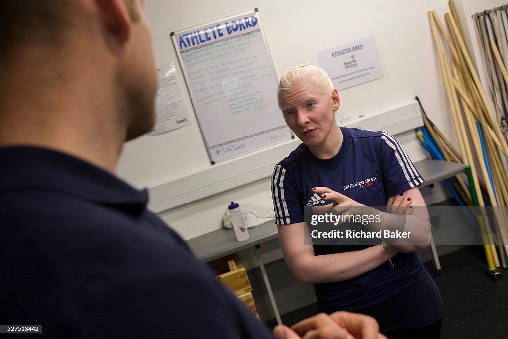 UK - Belfast - Paralympian Kelly Gallagher in the gym
