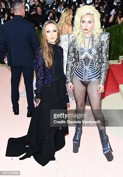 Allegra Versace Beck and Lady Gaga attend the "Manus x Machina: Fashion In An Age Of Technology" Costume Institute Gala at Metropolitan Museum of Art...