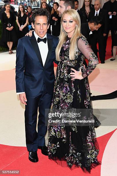 Ben Stiller and Christine Taylor attend the "Manus x Machina: Fashion In An Age Of Technology" Costume Institute Gala at Metropolitan Museum of Art...