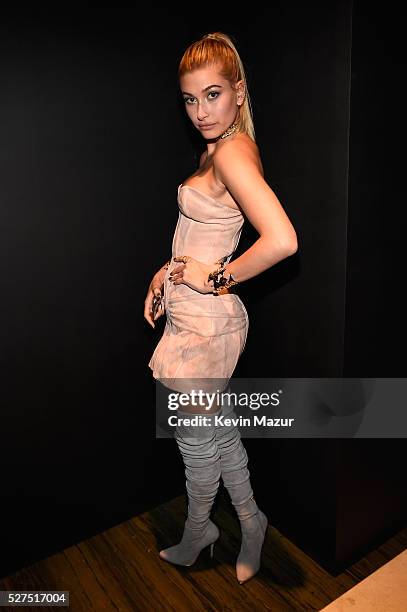 Model Hailey Baldwin attends the Balmain and Olivier Rousteing after the Met Gala Celebration on May 02, 2016 in New York, New York.