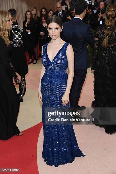 Anna Kendrick attends the 'Manus x Machina: Fashion In An Age Of Technology' Costume Institute Gala at the Metropolitan Museum on May 02, 2016 in New...