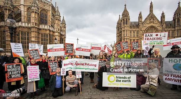 Anti-fracking protesters gathered outside parliament while MP's debate the future of shale. The protest comes as a group of MPs also warn that...