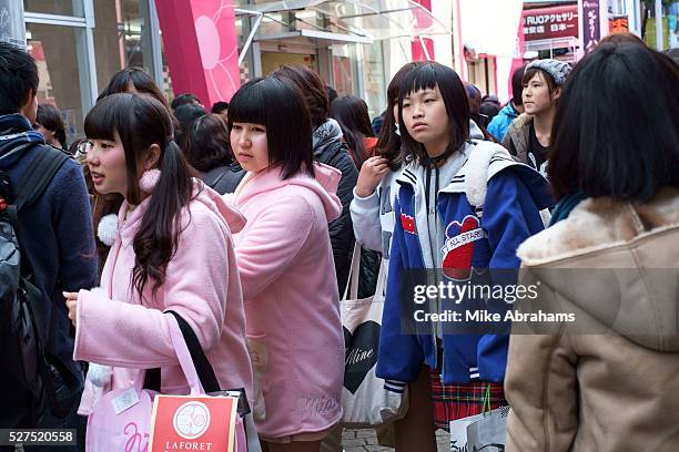Young girls in Harajuku Kawaii style. Tokyo, Japan
