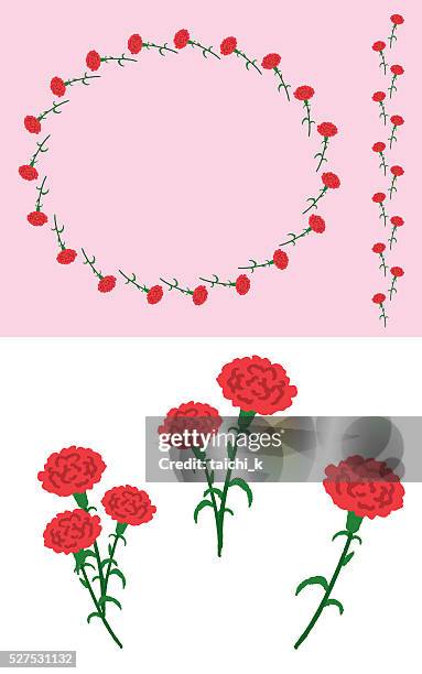 ilustraciones, imágenes clip art, dibujos animados e iconos de stock de clavel - carnation flower