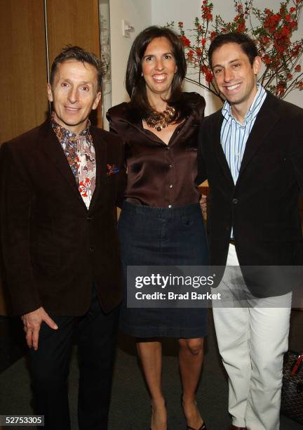 Simon Doonan, designer Liz Lange and Jonathan Adler pose at the preview of the Liz Lange fall 2005 maternity line for Target at The Modern May 3,...