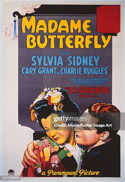 Poster for Marion Gering's 1932 drama 'Madame Butterfly' starring Sylvia Sidney and Cary Grant.