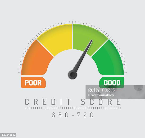 credit score gauge - anzeigeinstrument stock-grafiken, -clipart, -cartoons und -symbole
