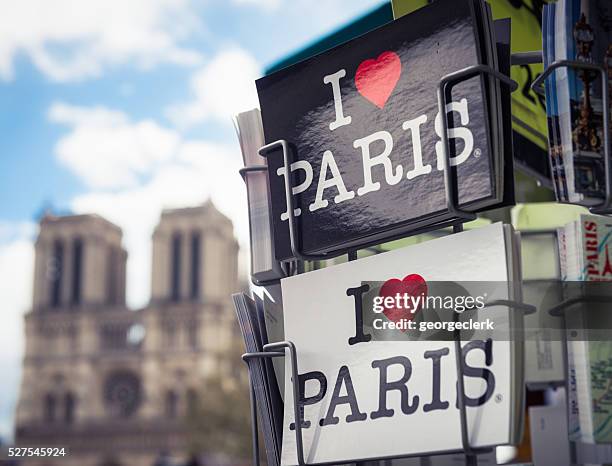 i love paris postcards for sale - paris postcard stock pictures, royalty-free photos & images