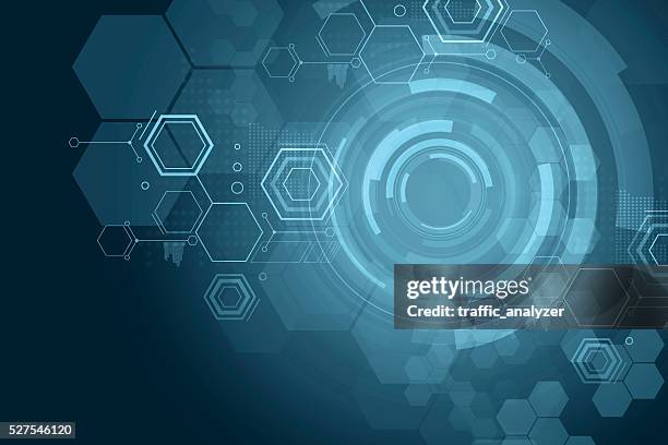 abstract technical background - hexagon technology stock illustrations