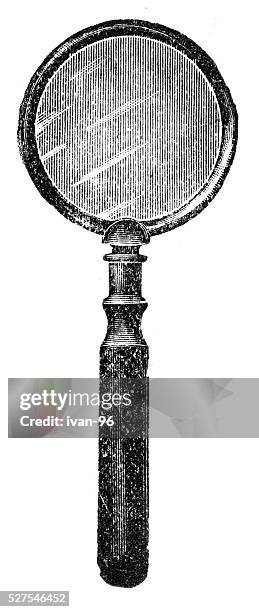 illustrazioni stock, clip art, cartoni animati e icone di tendenza di lente d'ingrandimento - lente dingrandimento