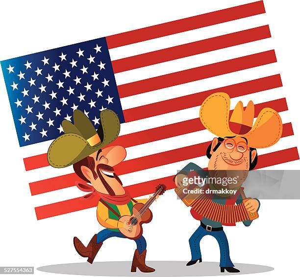 stockillustraties, clipart, cartoons en iconen met country and western music - mississippi v texas