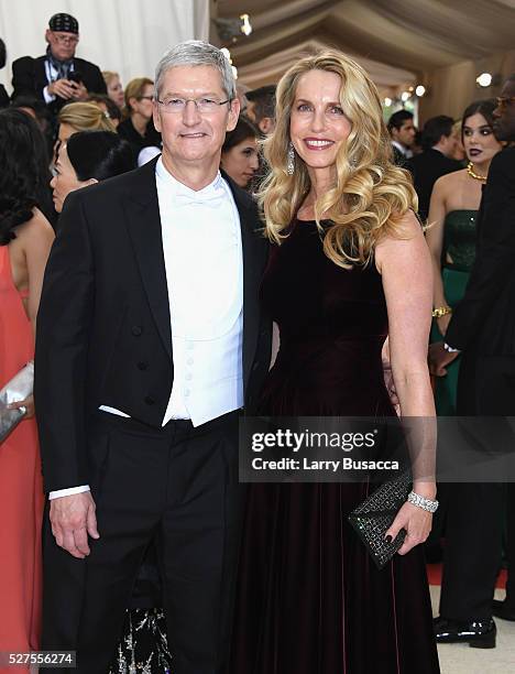 Apple CEO Tim Cook attends the "Manus x Machina: Fashion In An Age Of Technology" Costume Institute Gala at Metropolitan Museum of Art on May 2, 2016...