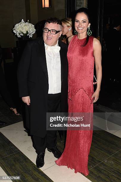 Designer Alber Elbaz and Dr. Lisa Airanattend the Balmain and Olivier Rousteing after the Met Gala Celebration on May 02, 2016 in New York, New York.