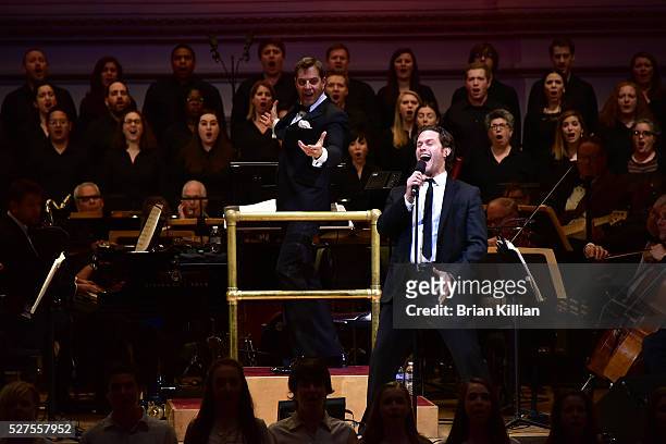 Singer Steven Pasquale performs during the New York Pops 33rd Birthday Gala - Concert at Carnegie Hall on May 2, 2016 in New York City.