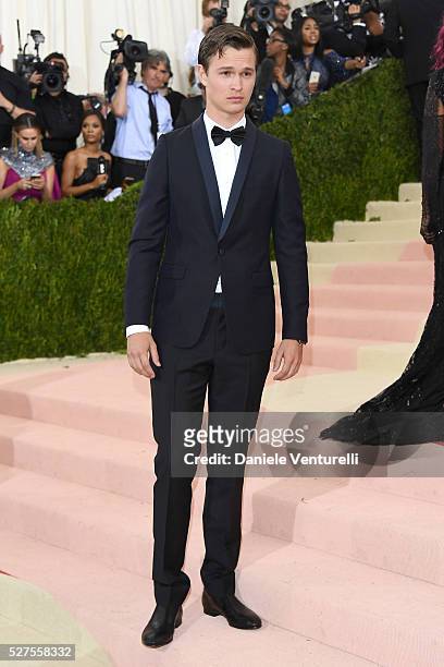 Ansel Elgort attends the "Manus x Machina: Fashion In An Age Of Technology" Costume Institute Gala at Metropolitan Museum of Art on May 2, 2016 in...