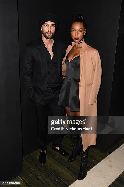Tobias Sorensen and model Jasmine Tookes attend the Balmain and Olivier Rousteing after the Met Gala Celebration on May 02, 2016 in New York, New...