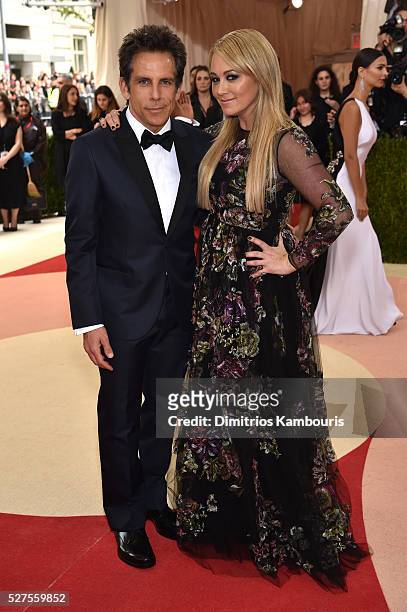 Actors Ben Stiller and Christine Taylor attend the "Manus x Machina: Fashion In An Age Of Technology" Costume Institute Gala at Metropolitan Museum...