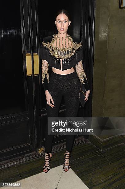 Model Anna Cleveland attends the Balmain and Olivier Rousteing after the Met Gala Celebration on May 02, 2016 in New York, New York.