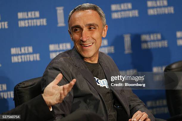 Sam Yagan, vice chairman of Match Group Inc., listens during the annual Milken Institute Global Conference in Beverly Hills, California, U.S., on...