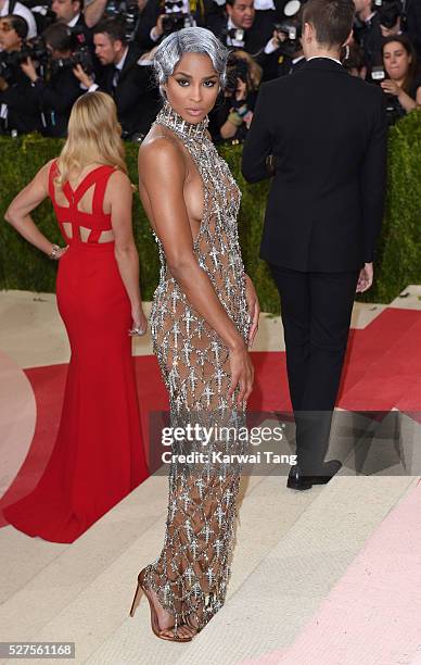 Ciara arrives for the "Manus x Machina: Fashion In An Age Of Technology" Costume Institute Gala at Metropolitan Museum of Art on May 2, 2016 in New...