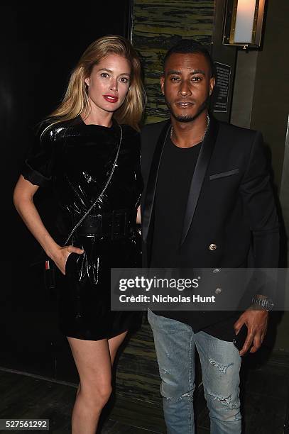Model Doutzen Kroes and DJ Sunnery James attends the Balmain and Olivier Rousteing after the Met Gala Celebration on May 02, 2016 in New York, New...