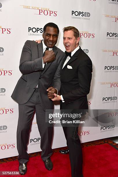 Singer Norm Lewis and conductor Steven Reineke attend the New York Pops 33rd Birthday Gala - Dinner Dance at Mandarin Oriental New York on May 2,...