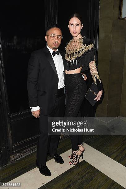 Model Anna Cleveland attends the Balmain and Olivier Rousteing after the Met Gala Celebration on May 02, 2016 in New York, New York.