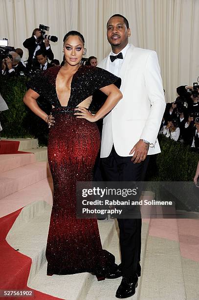 Lala Anthony and Carmelo Anthony attends "Manus x Machina: Fashion In An Age Of Technology" Costume Institute Gala at