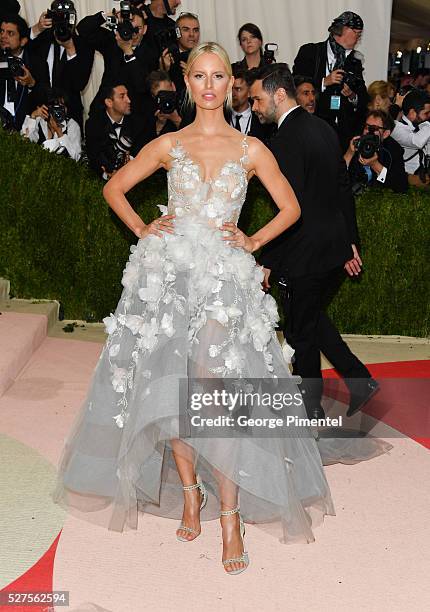 Karolina Kurkova attends the 'Manus x Machina: Fashion in an Age of Technology' Costume Institute Gala at the Metropolitan Museum of Art on May 2,...
